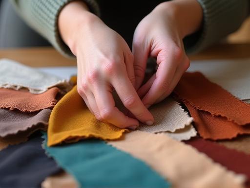 Image representing fabric selection and matching process